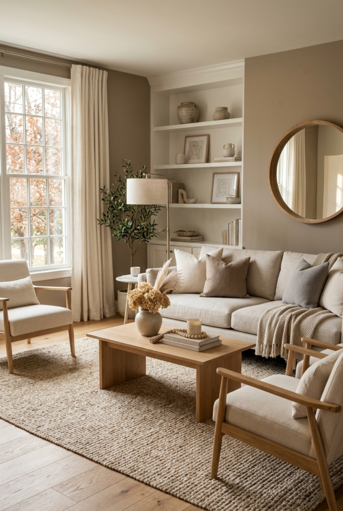 simple neutral color palette in soft beige and white tone