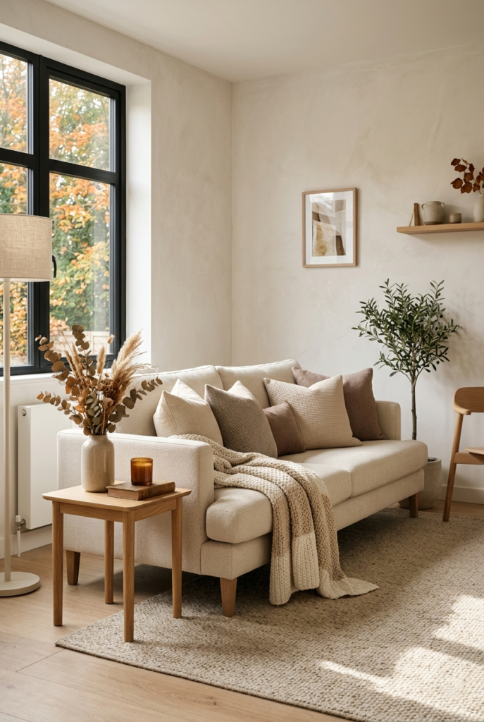 soft neutral fabric in beige tones with a smooth texture