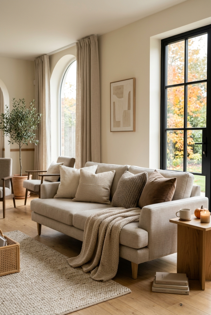 light colored soft fabric with a minimal and neutral asthetics