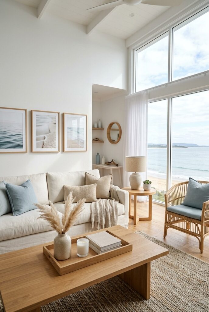 mermaid theme with natural wood touch decor