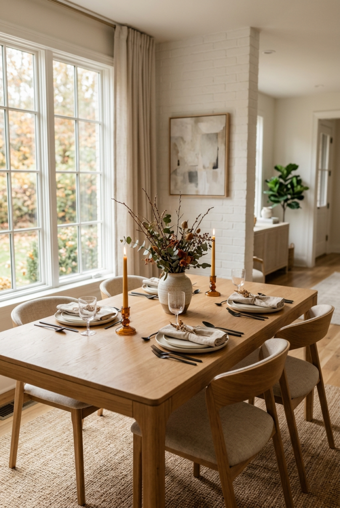 Start with the dining table as your focal point and let the rest of the space flow naturally from it