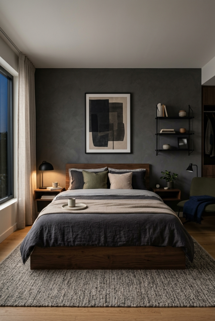 Modern bedroom with simple color palette