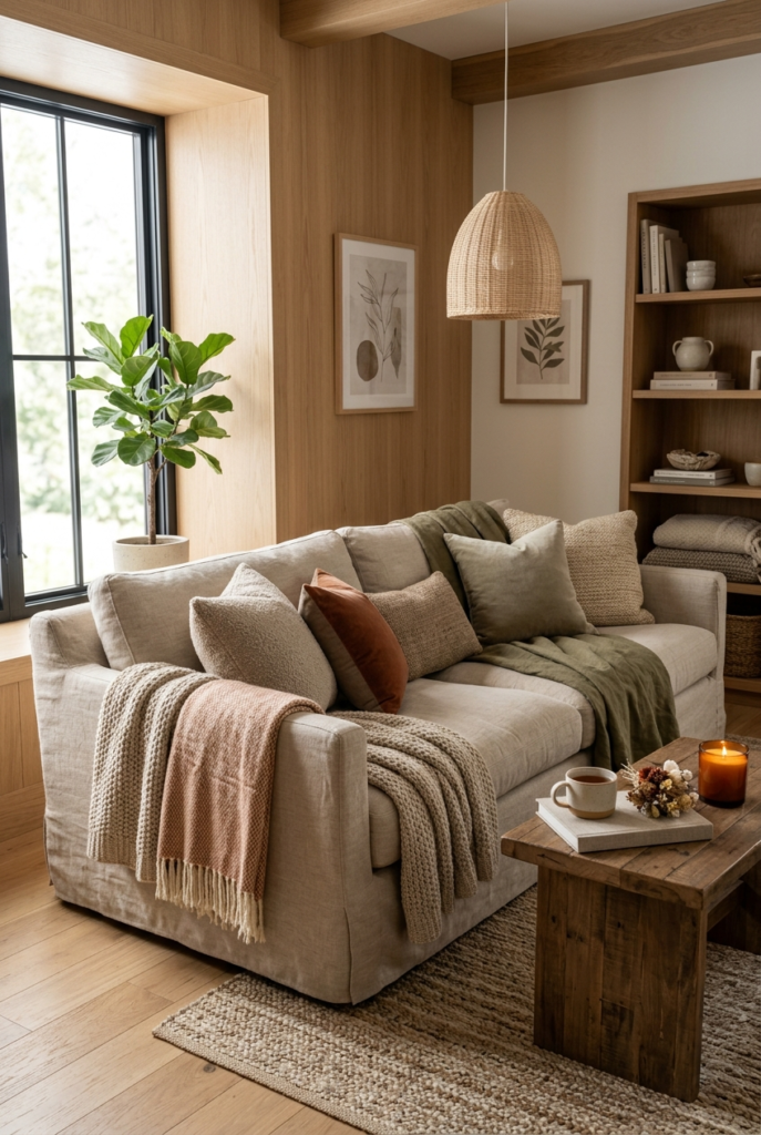 Layered textiles cozy living