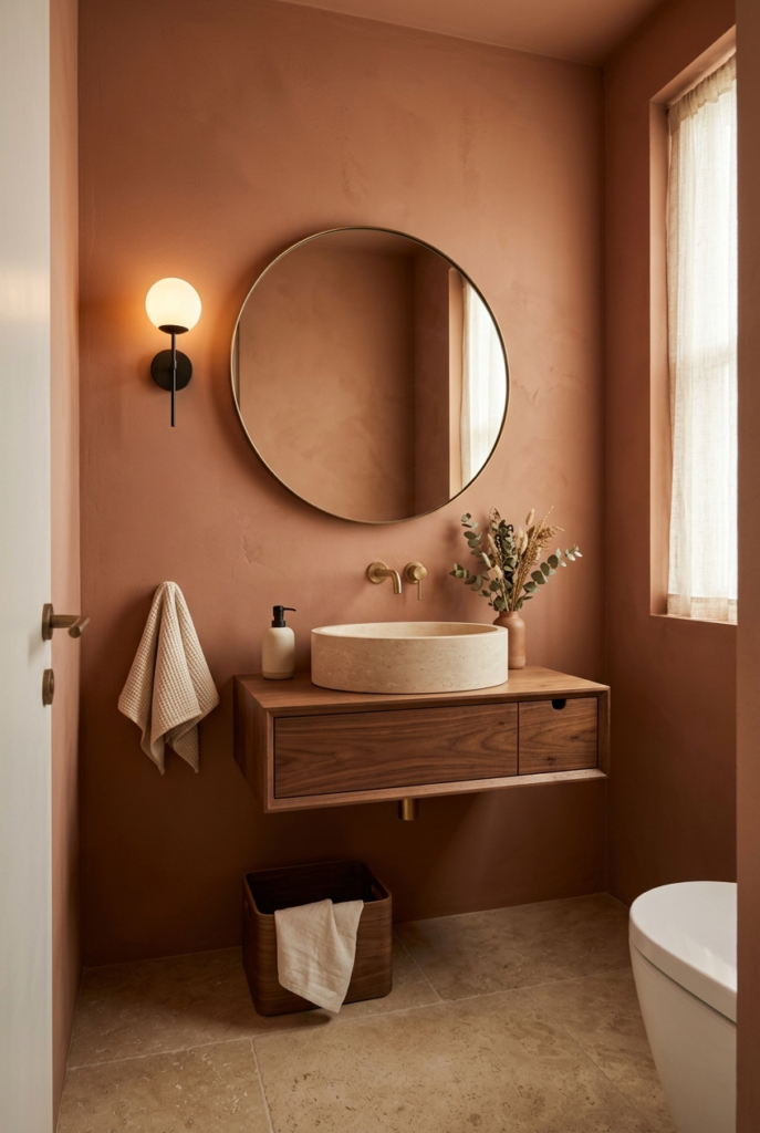 Soft terracotta paint tone
