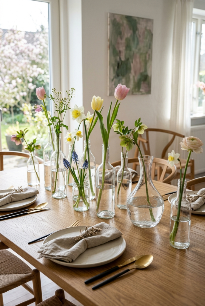 Style Blooms in Glass Bottles