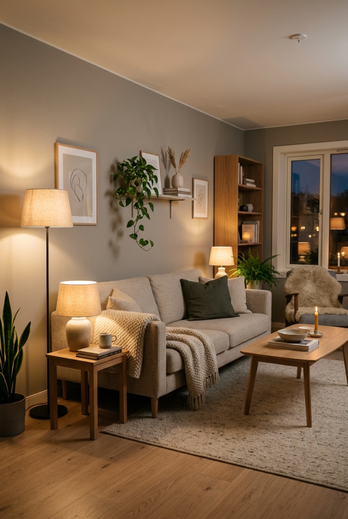Use soft lamp lighting