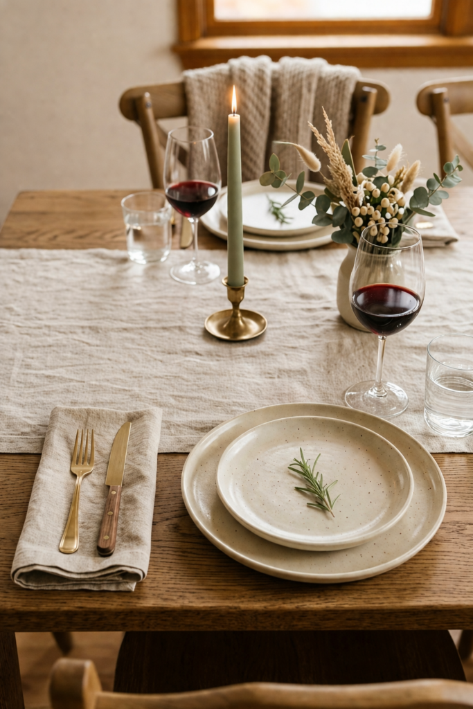 Fold napkins in a simple style to keep your dining table neat, elegant, and effortlessly inviting.