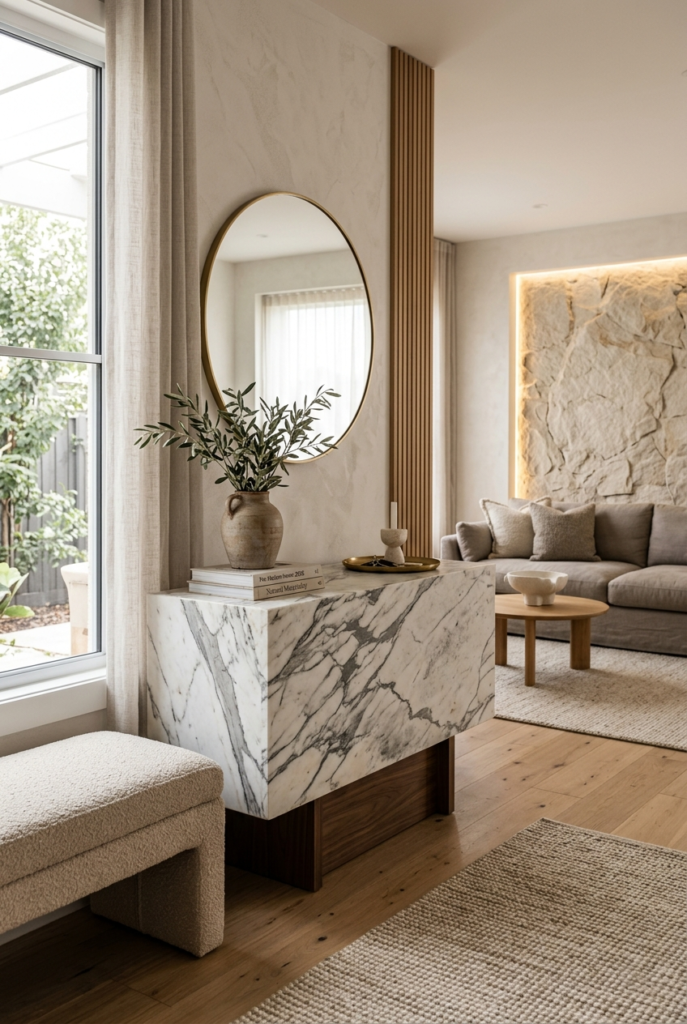 Natural stone coffee table
