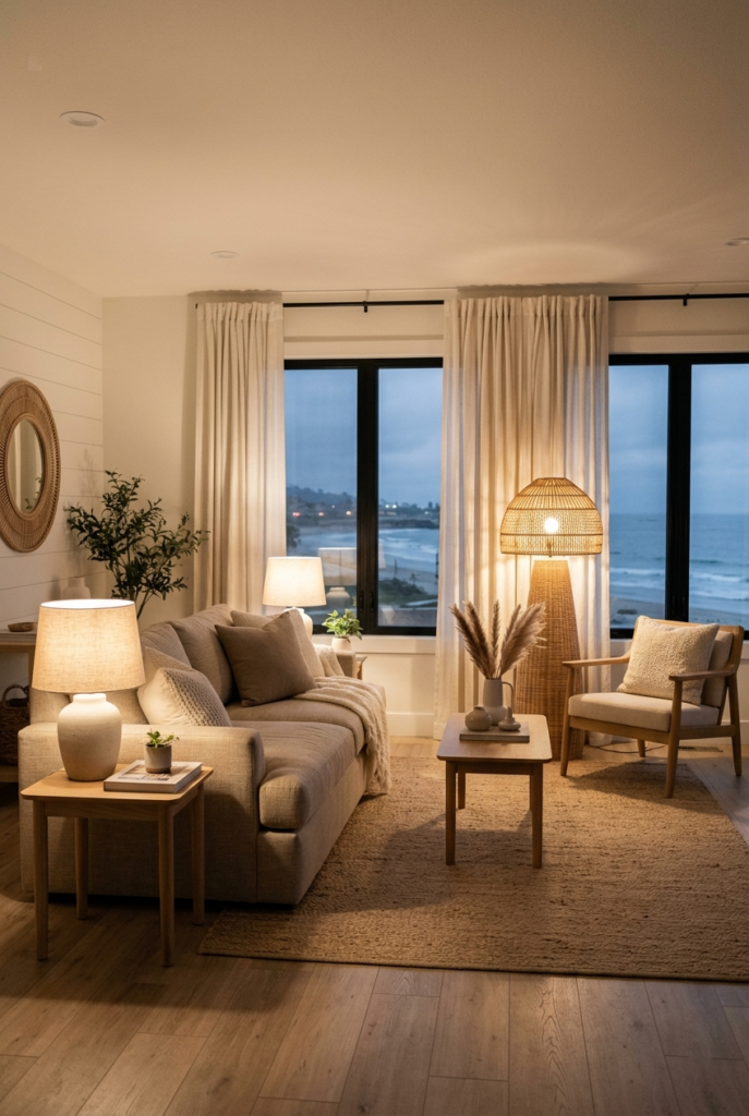 Use soft evening lighting