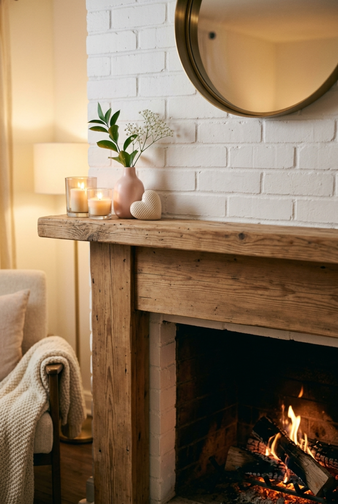 Personal photos in cozy mantle styling
