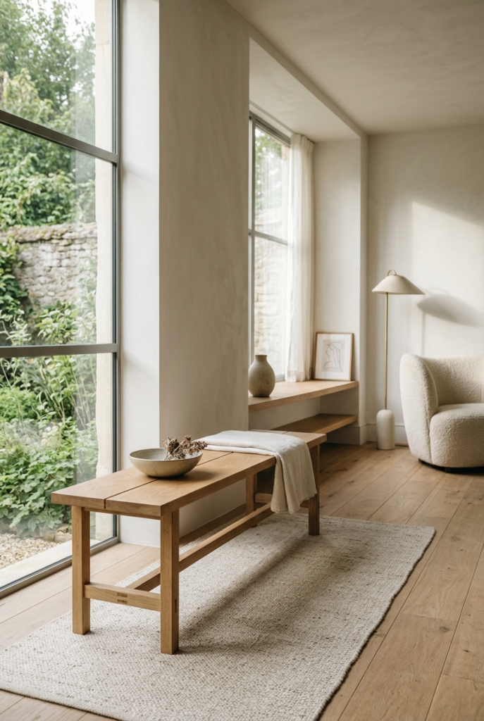 Warm minimalist living space