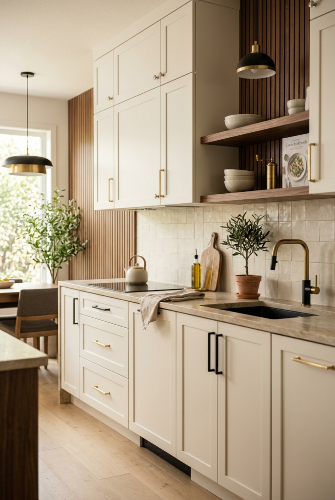 Mixed metal cabinet hardware