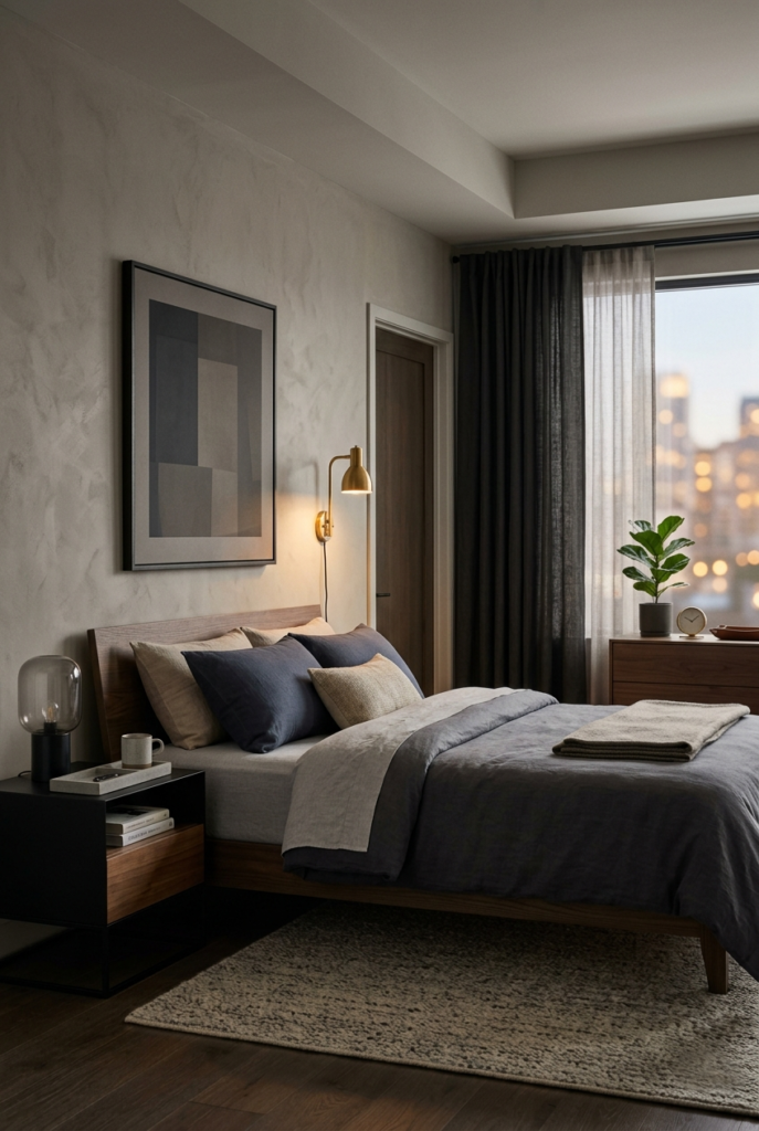 Timeless modern bedroom design for men