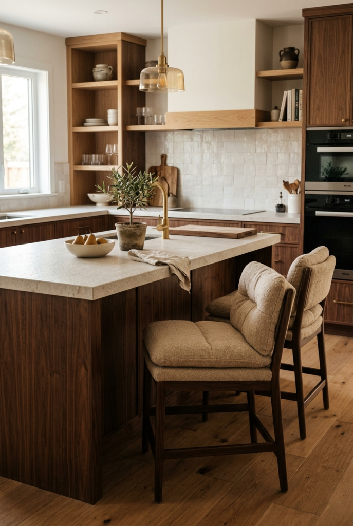 Relaxed seating area in stylish kitchen