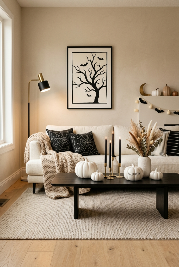 living room halloween decor