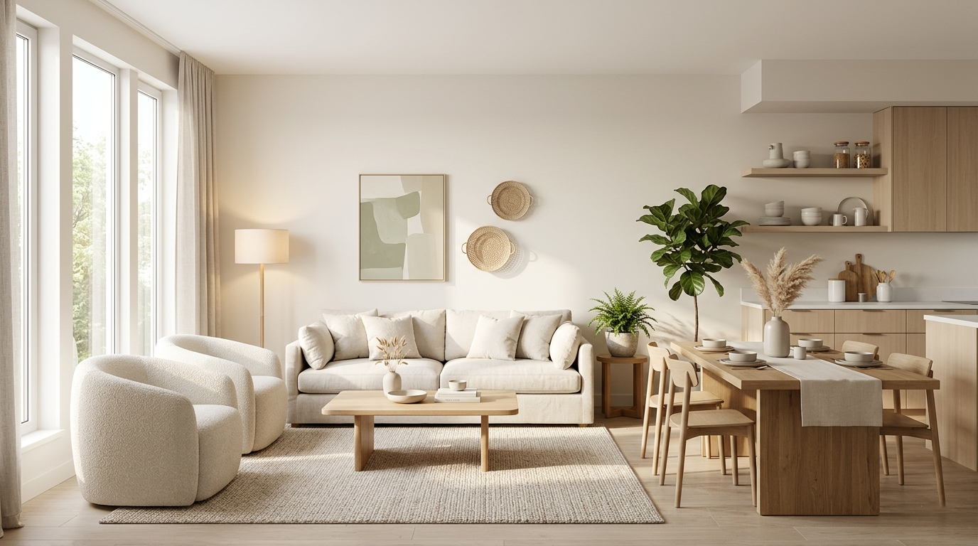 Modern living room styled with Pantone Color of the Year 2026.