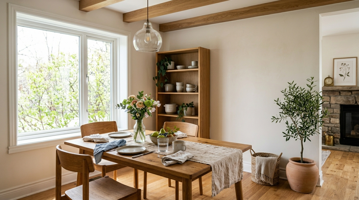 Spring table with fresh decor