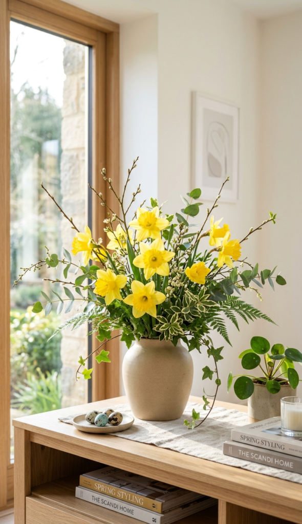 Sunny Daffodils and Green Accents