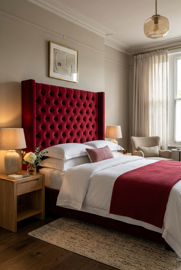 Cherry red headboard