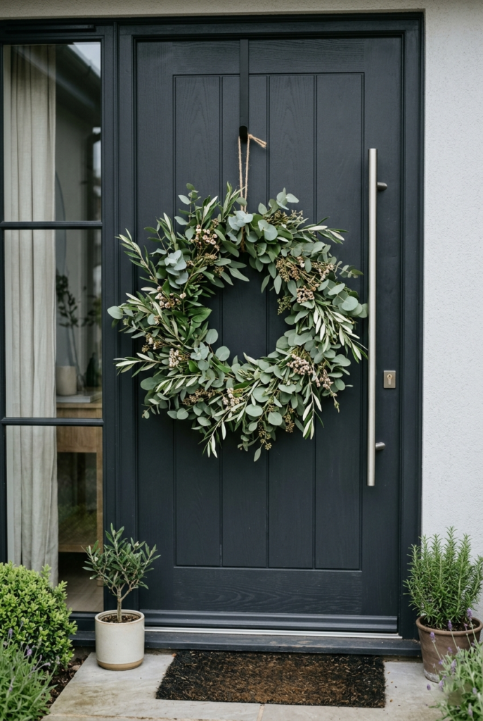 Simple greenery wreath for Easter decor