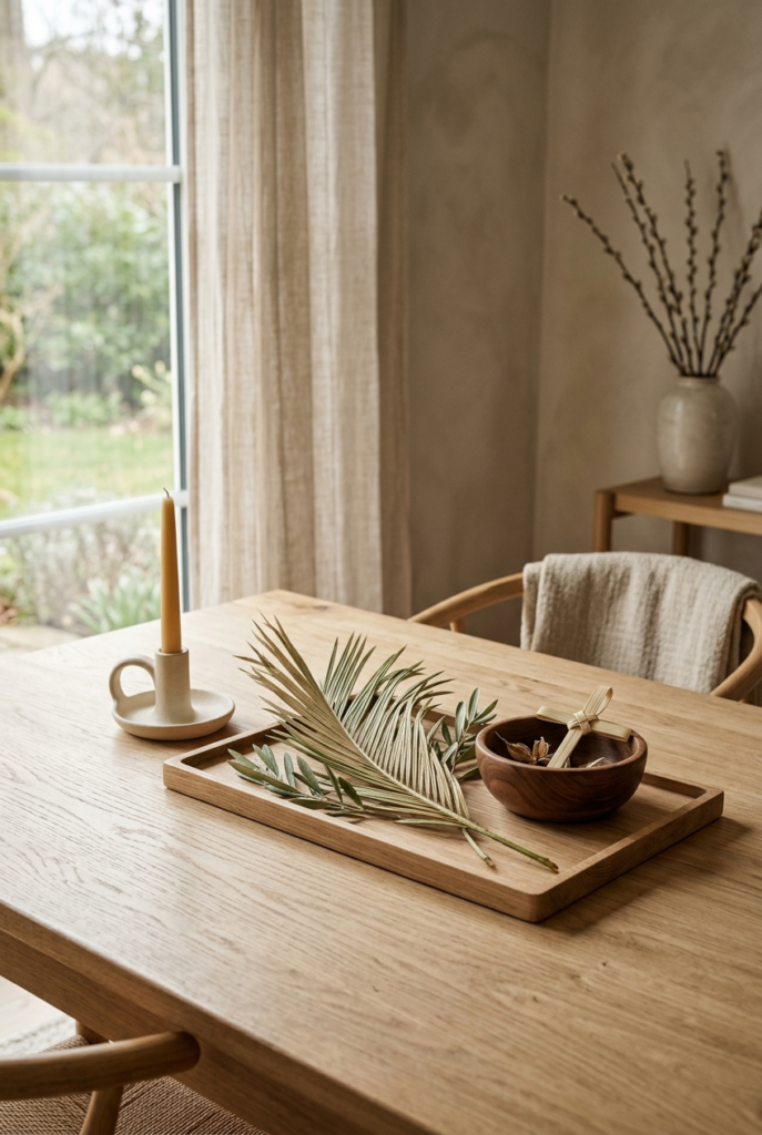 Natural Wood Palm Decor