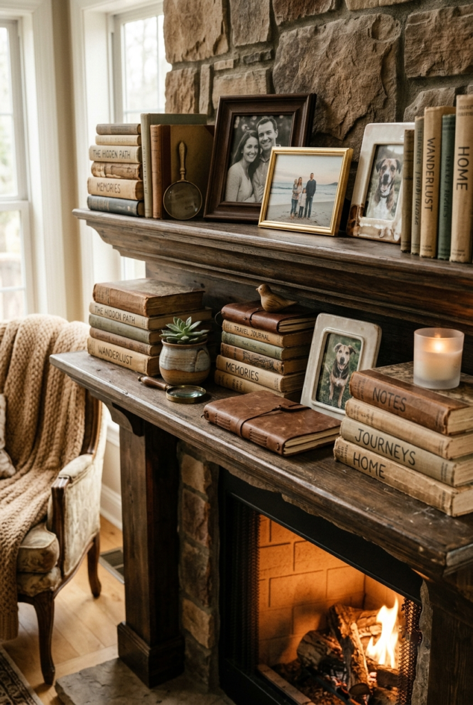 Decorative stacked books