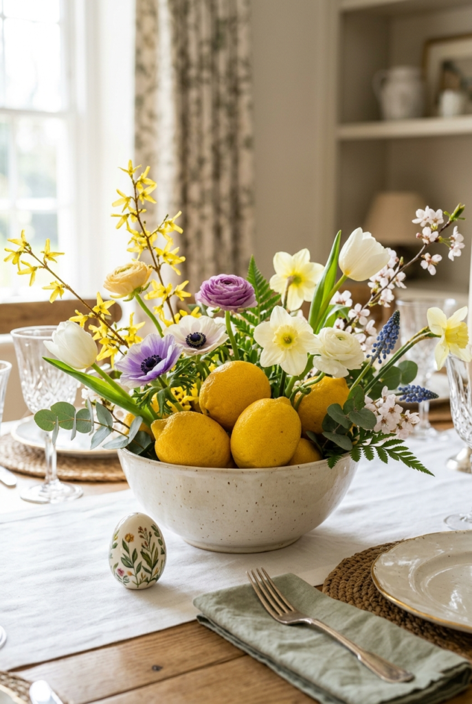 Lemons and Flowers Centerpiece