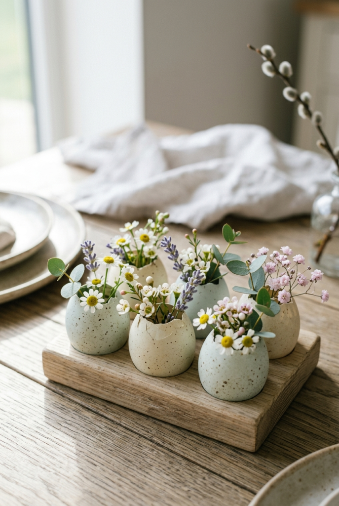 Tiny Blooms in Eggshells