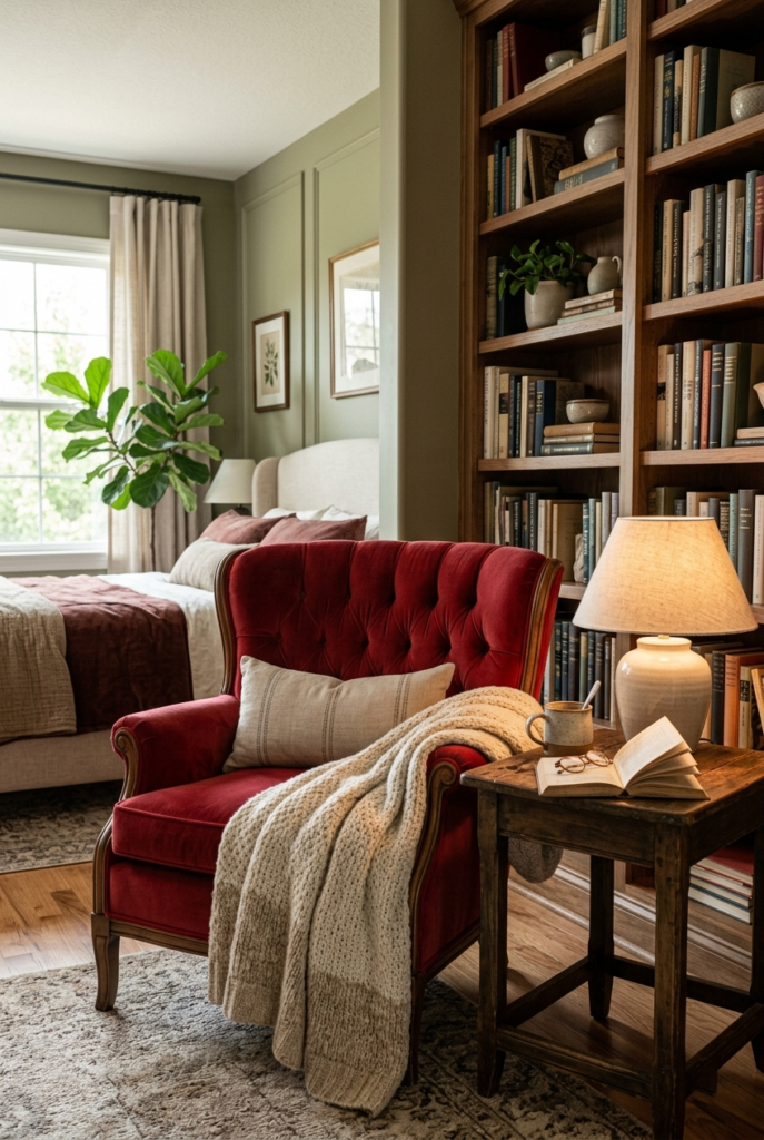 Cozy reading corner