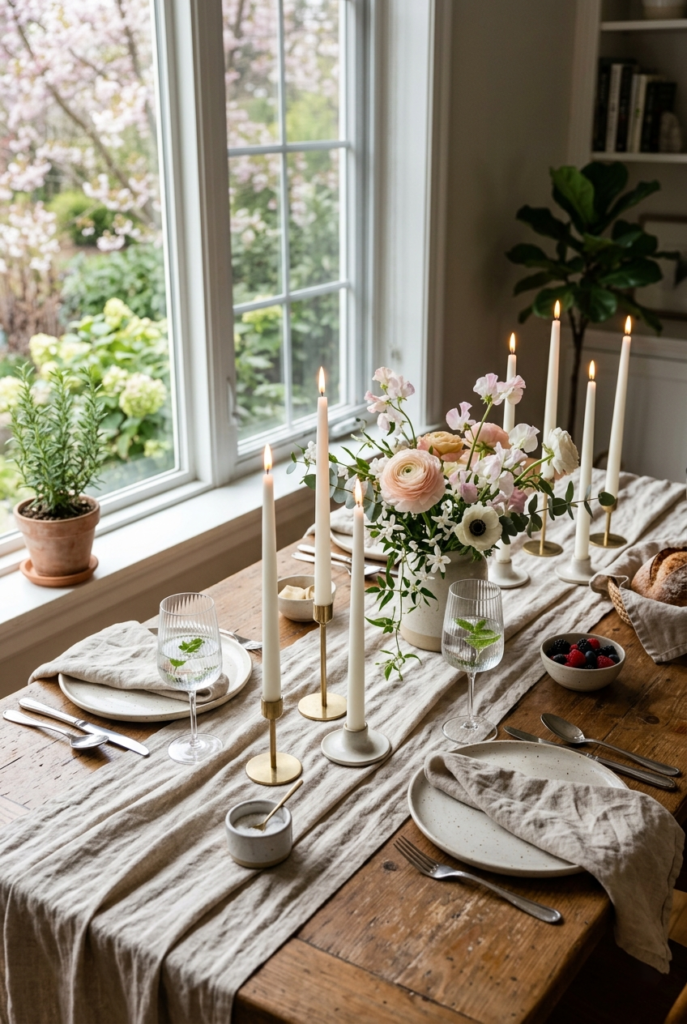 Daytime Candlelit Table Charm