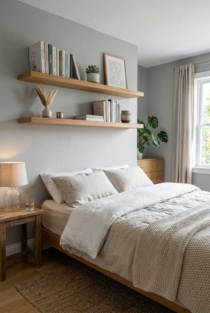 Floating wall shelves