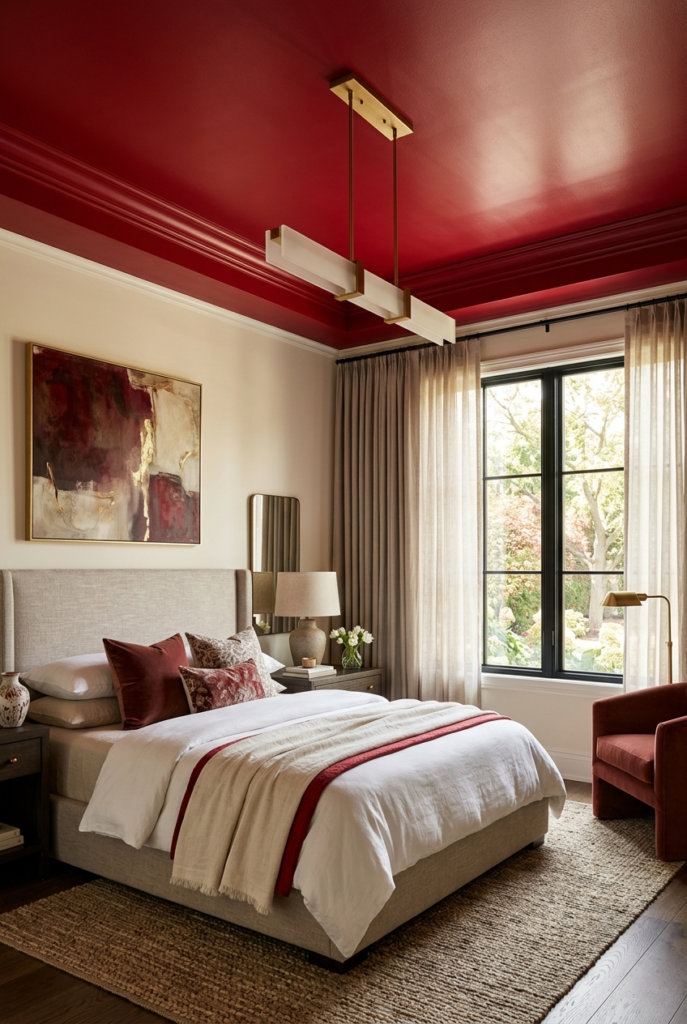 Cherry red ceiling