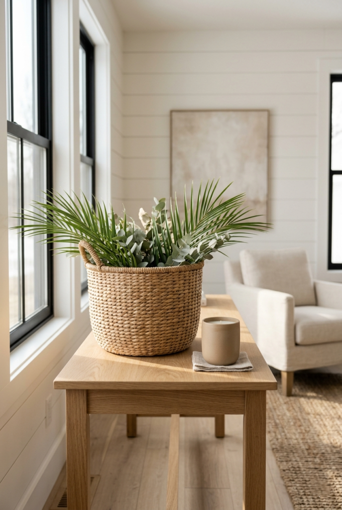 Woven Basket Palm Arrangement