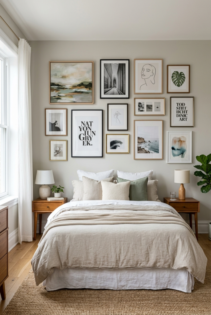 Bedroom gallery wall