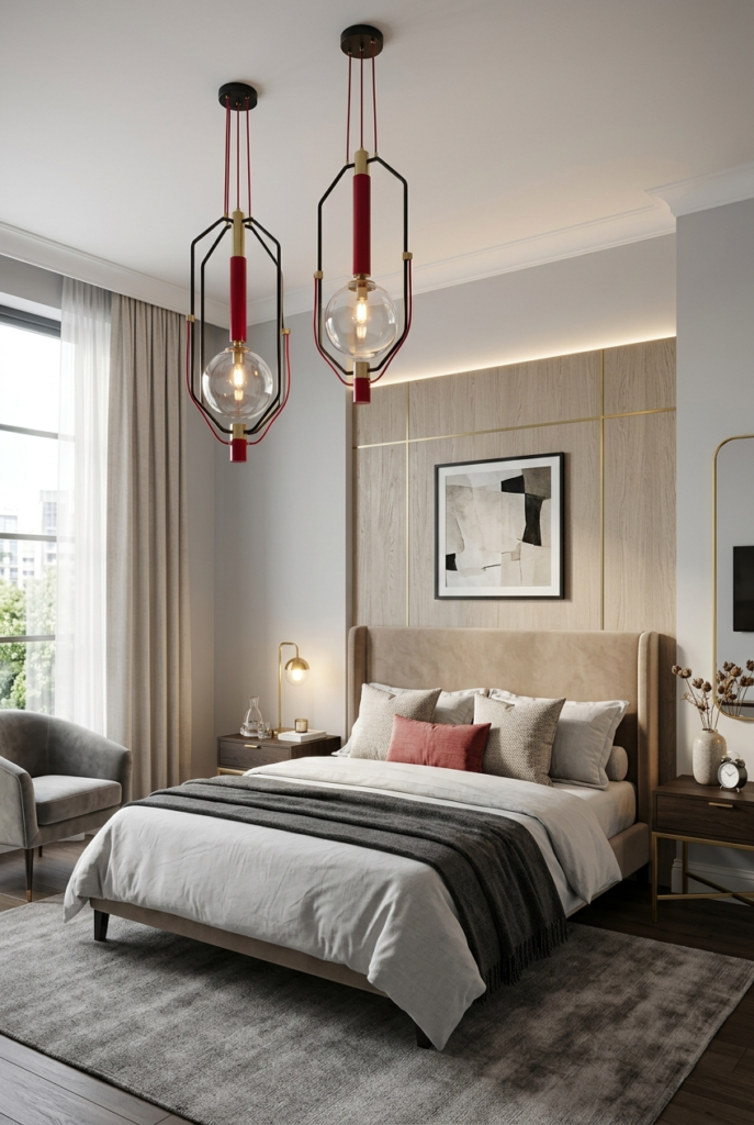 Red statement lighting