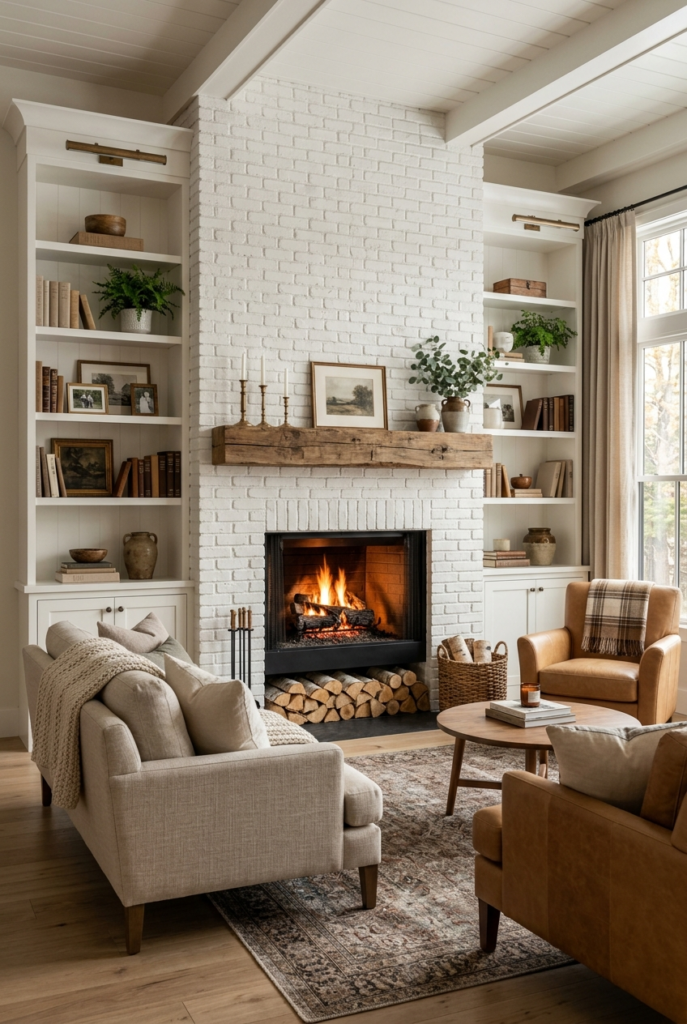 Feature wall fireplace