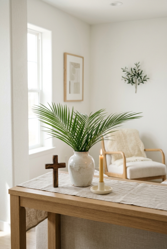Intentional Palm Sunday decorations for a peaceful home
