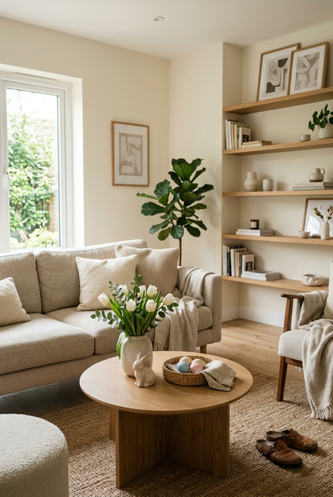Seasonal Easter decor in modern home
