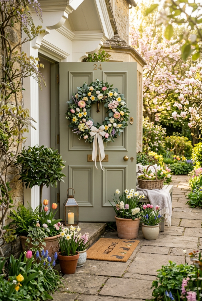 Beautiful Easter wreath ideas for a welcoming front door