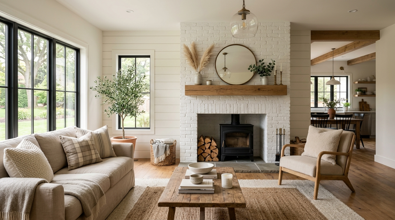 Modern farmhouse fireplace