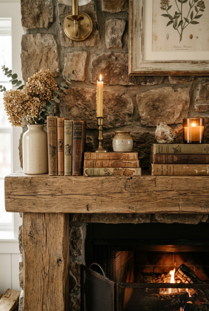 Stacked vintage books