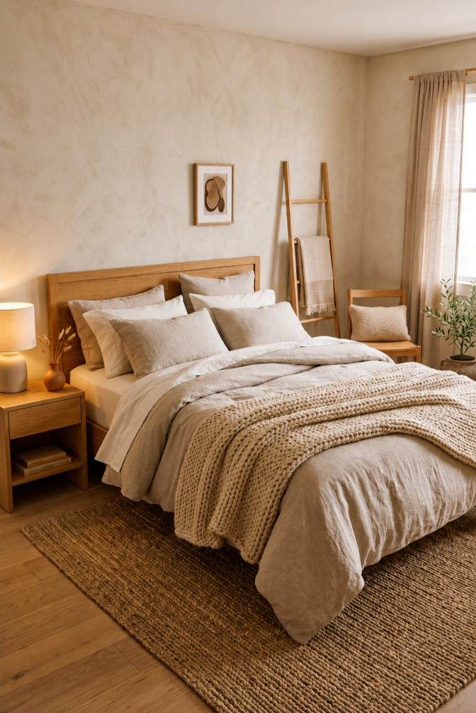 Natural fabric bedroom textures
